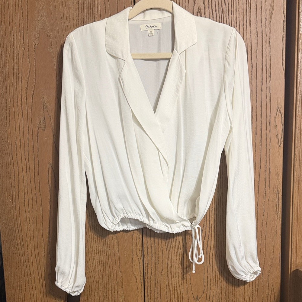 Takara Cream Wrap Blouse